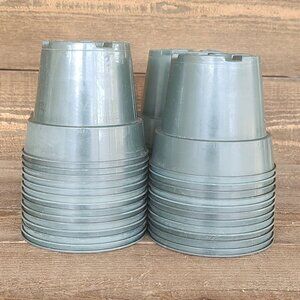 Used Set of 35 - 4” Green Nursery Pots | Clean Reusable Grower Pots w/ Drainage